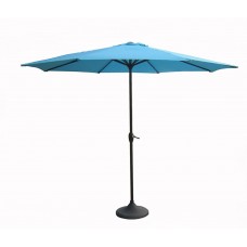 Outdoor Patio Market Umbrella 8 Ft. with Hand Crank and Tilt, Turquoise Blue   